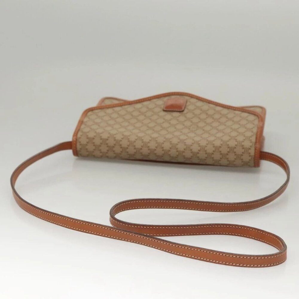 CELINE Macadam Canvas Shoulder Bag Beige Gold Auth - Picture 8 of 16